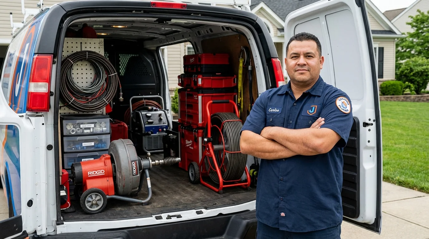 Professional drain cleaning equipment and Johns Plumbing LLC plumber in Alvarado